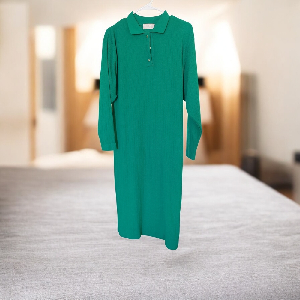Chic Long Sleeve Teal Dress